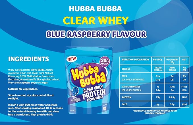 Hubba Bubba | Clear Whey Protein Powder 405g