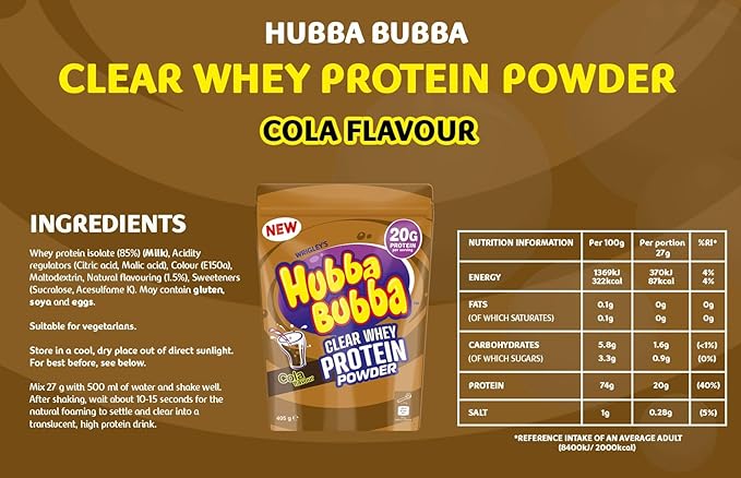 Hubba Bubba | Clear Whey Protein Powder 405g