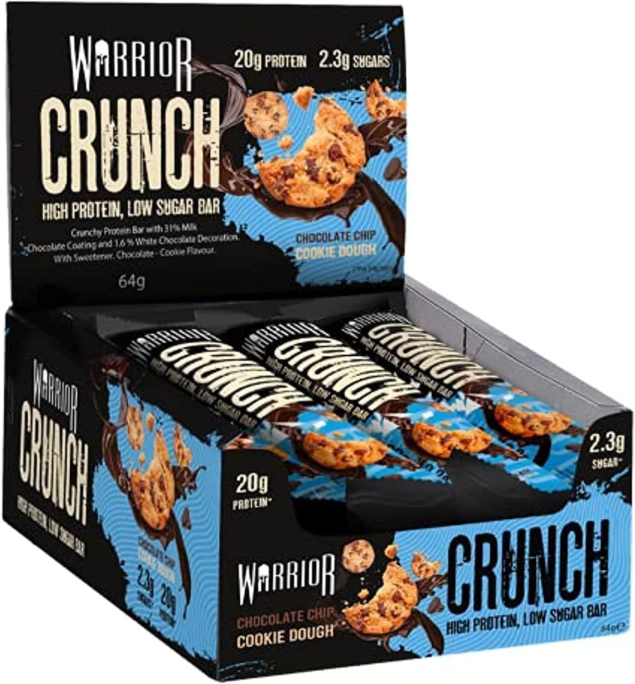 Warrior | Crunch High Protein, Low Sugar Bar 12 x 64g