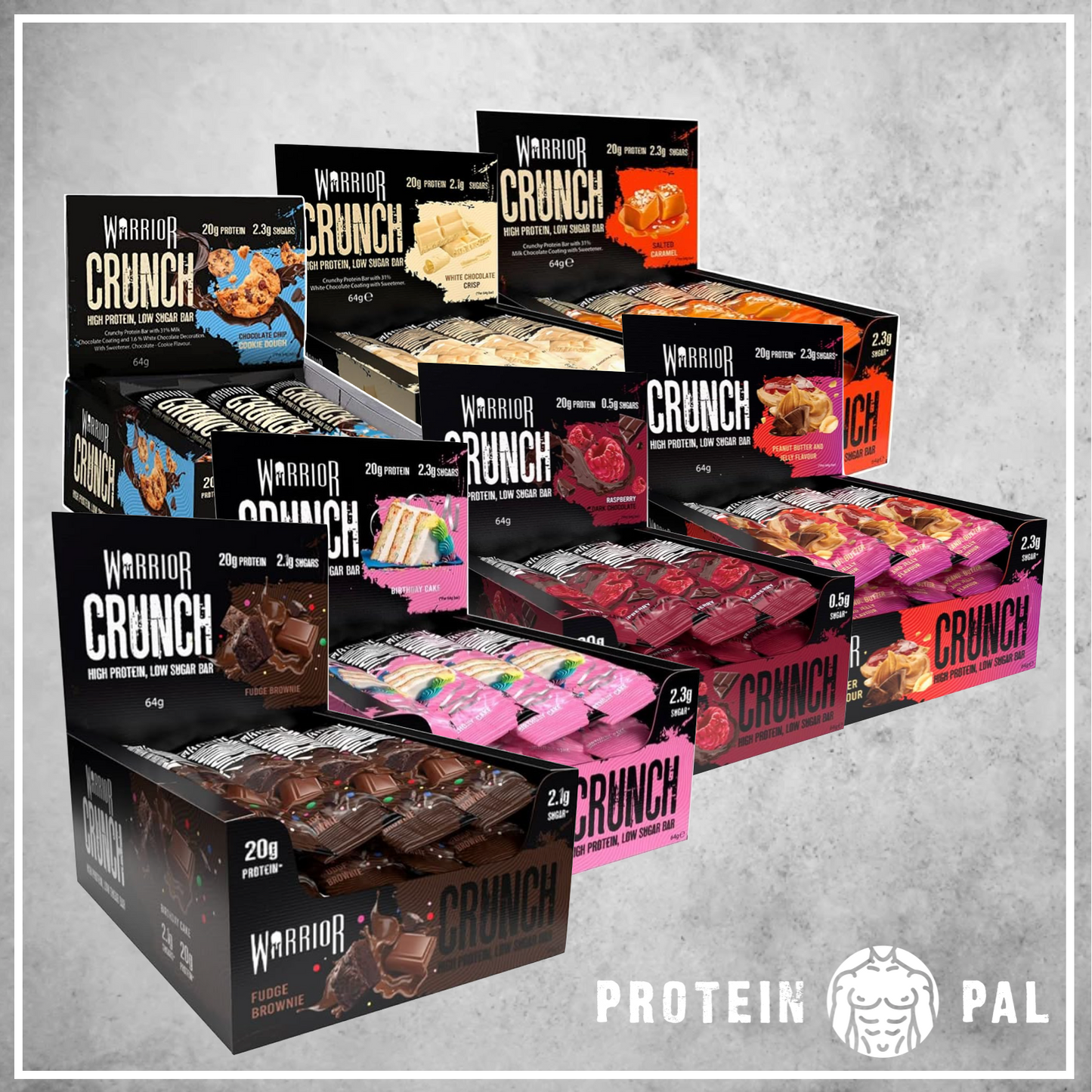 Warrior | Crunch High Protein, Low Sugar Bar 12 x 64g