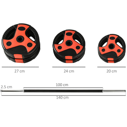 20kg Adjustable Barbell Weights Set For Home Gym, Strength Training