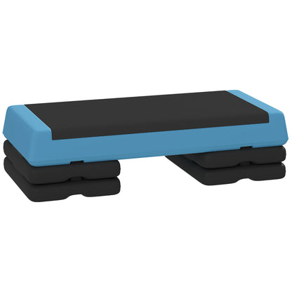 Adjustable Fitness Stepper, With Non-Slip Surface, For Home, Gym, Office Workout, Light Blue