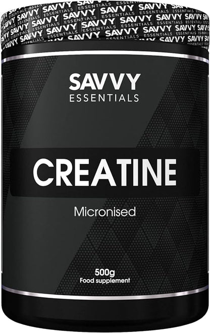 Savvy Essentials | Creatine Micronised food Supplement - Unflavoured 500g