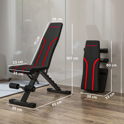 Foldable Weight Bench, Adjustable Incline Flat Bench Press With 6-Level Backrest, 4-Level Seat, Leg Extension For Home Gym Workout Full Body Strength Training